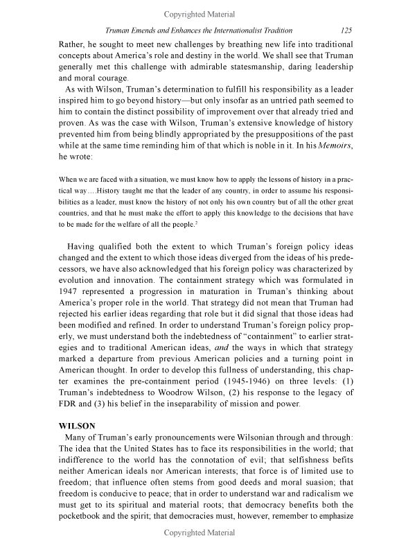 Wilson and Truman: Mission and Power in American Foreign Policy